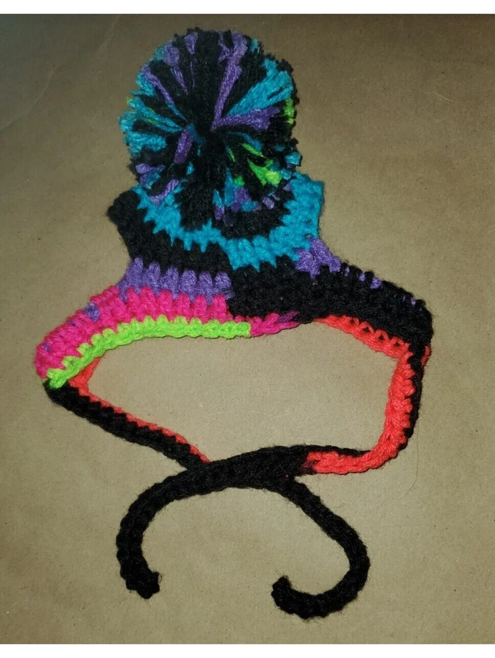 PET POM POM CROCHET HAT CAP DOG CAT SMALL